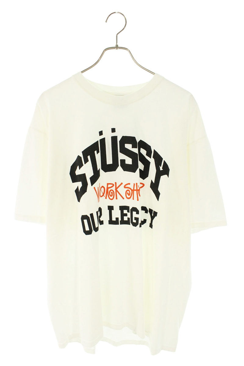 OUR LEGACY x Stussy Front Logo Print T-Shirt White Size XL