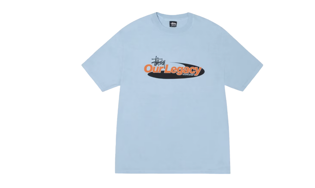 Work Shop Swirl Pigment Dyed Tee "Stussy x Our Legacy - Baby Blue" STUS47