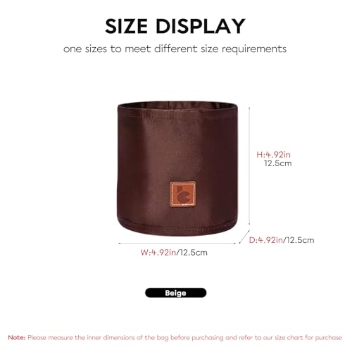 GIVLEFLY Purse Organizer Insert for Duffle Bucket Bag, Satin Polyester Handbag Liner with Multiple Pockets, Structured Divider Shaper, Lightweight Inner Organizer for Everyday Essentials,Brown - color: Brown, size: 4.92"(L)– Measure Before Purchase
