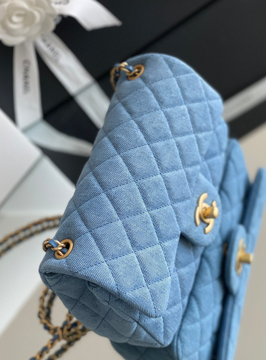 Chanel Denim Flap Bag - 20x13x7cm