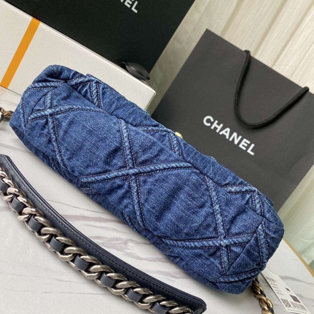 CHANEL 19 Denim Large Flap Bag
