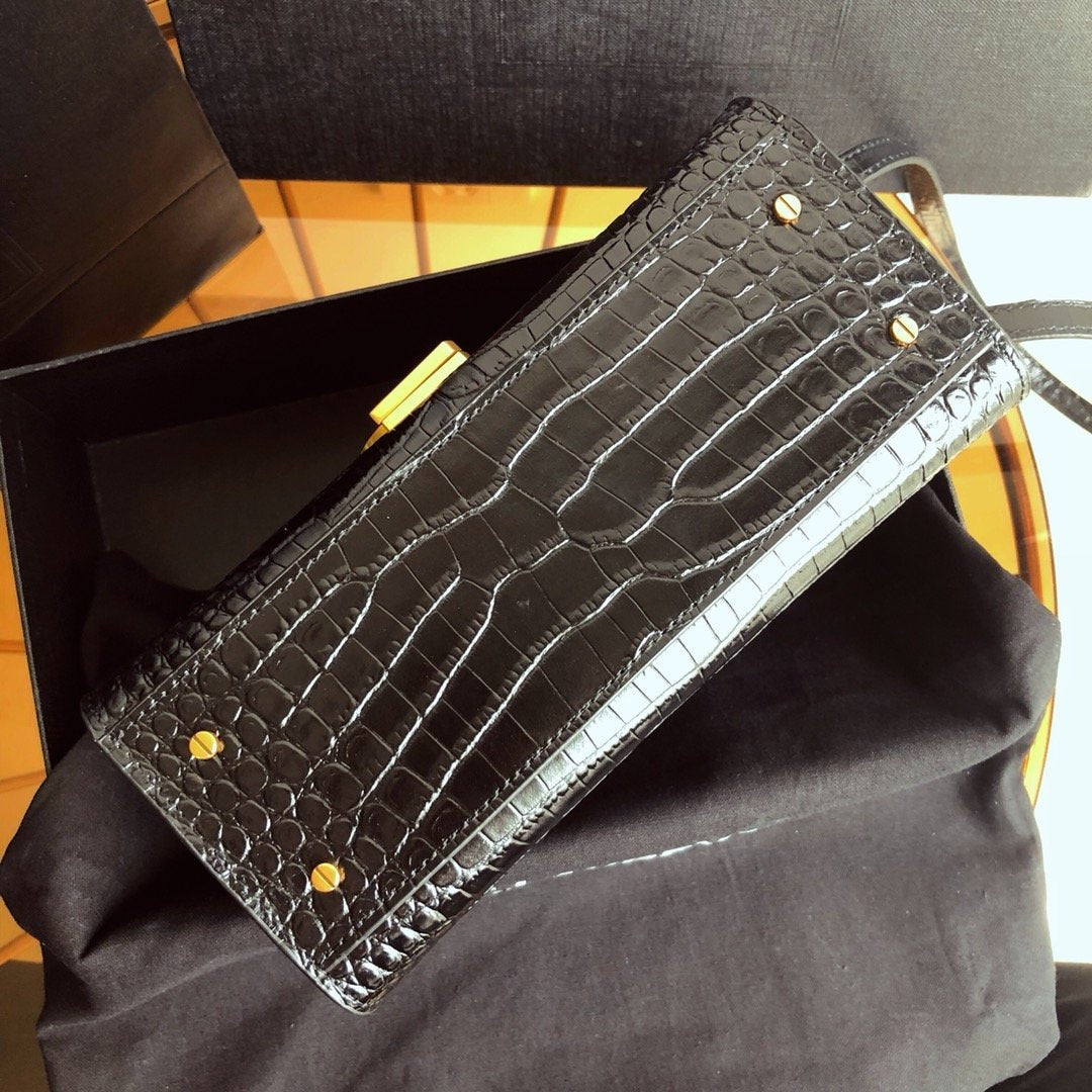 YSL Cassandra Mini Top Handle Bag Black