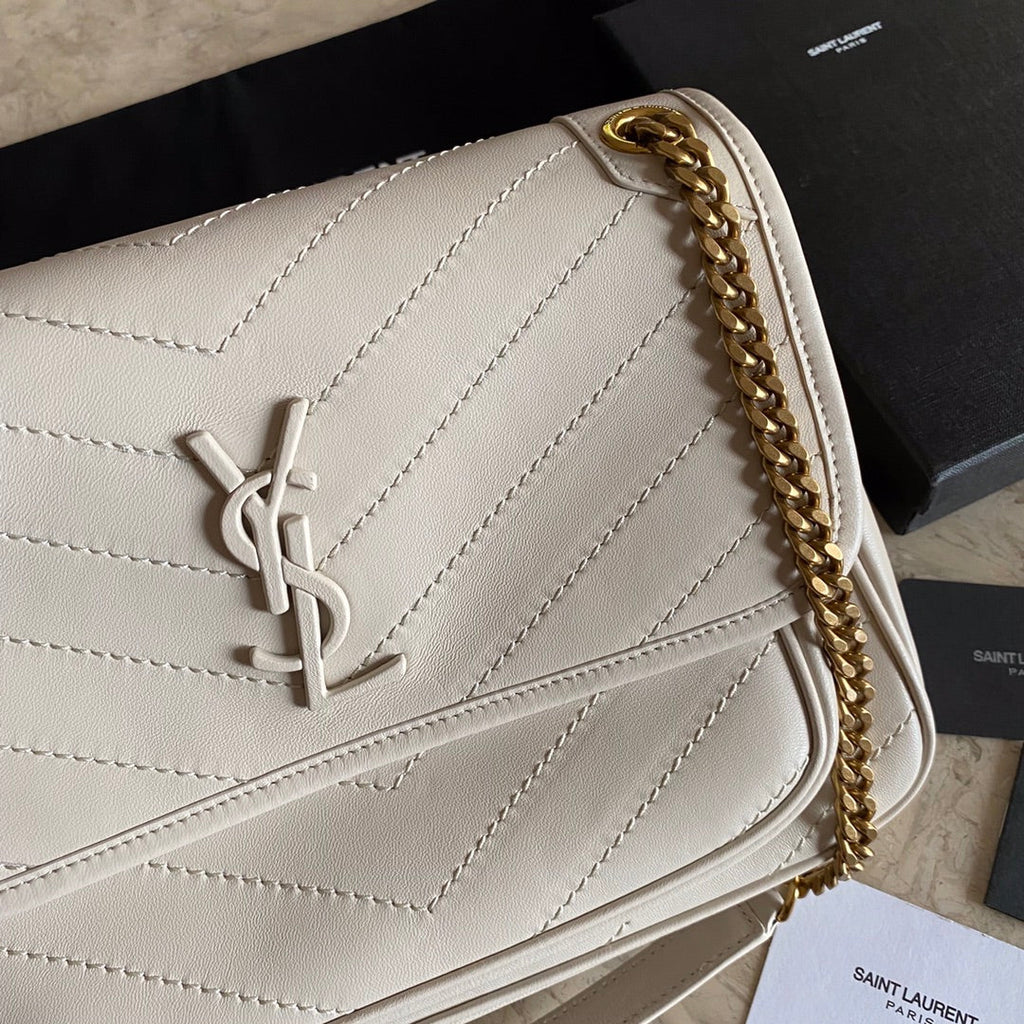 YSL Niki Medium Chain Bag In Lambskin Blanc Vintage - 28 X 20 X 8,5 CM