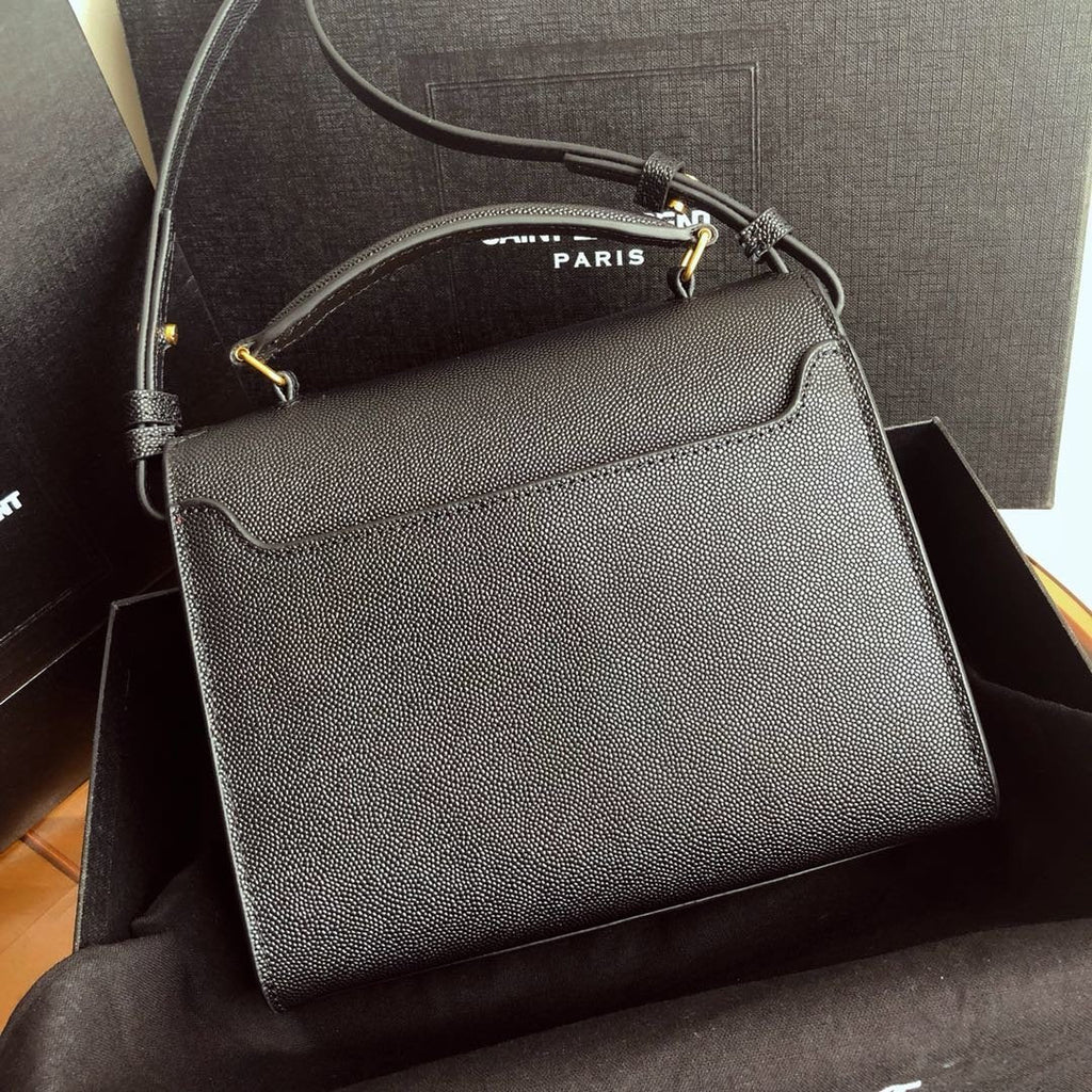 YSL Cassandra Mini Top Handle Bag Black
