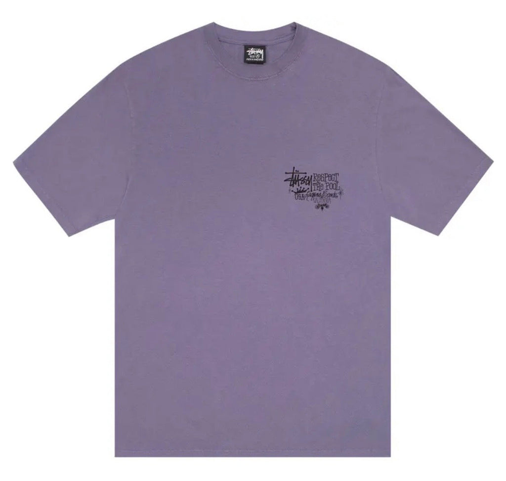 Stussy Respect the Pool Pigment Dyed Tee Grape