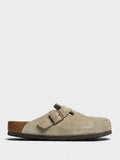 Boston Suede Regular Soft Footbed Sandals in Taupe