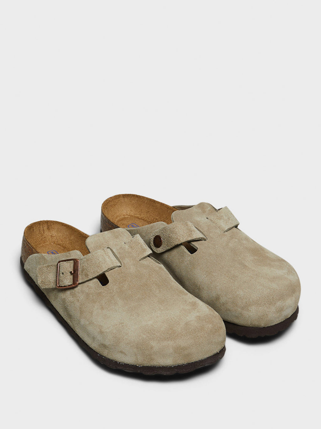 Boston Suede Regular Soft Footbed Sandals in Taupe