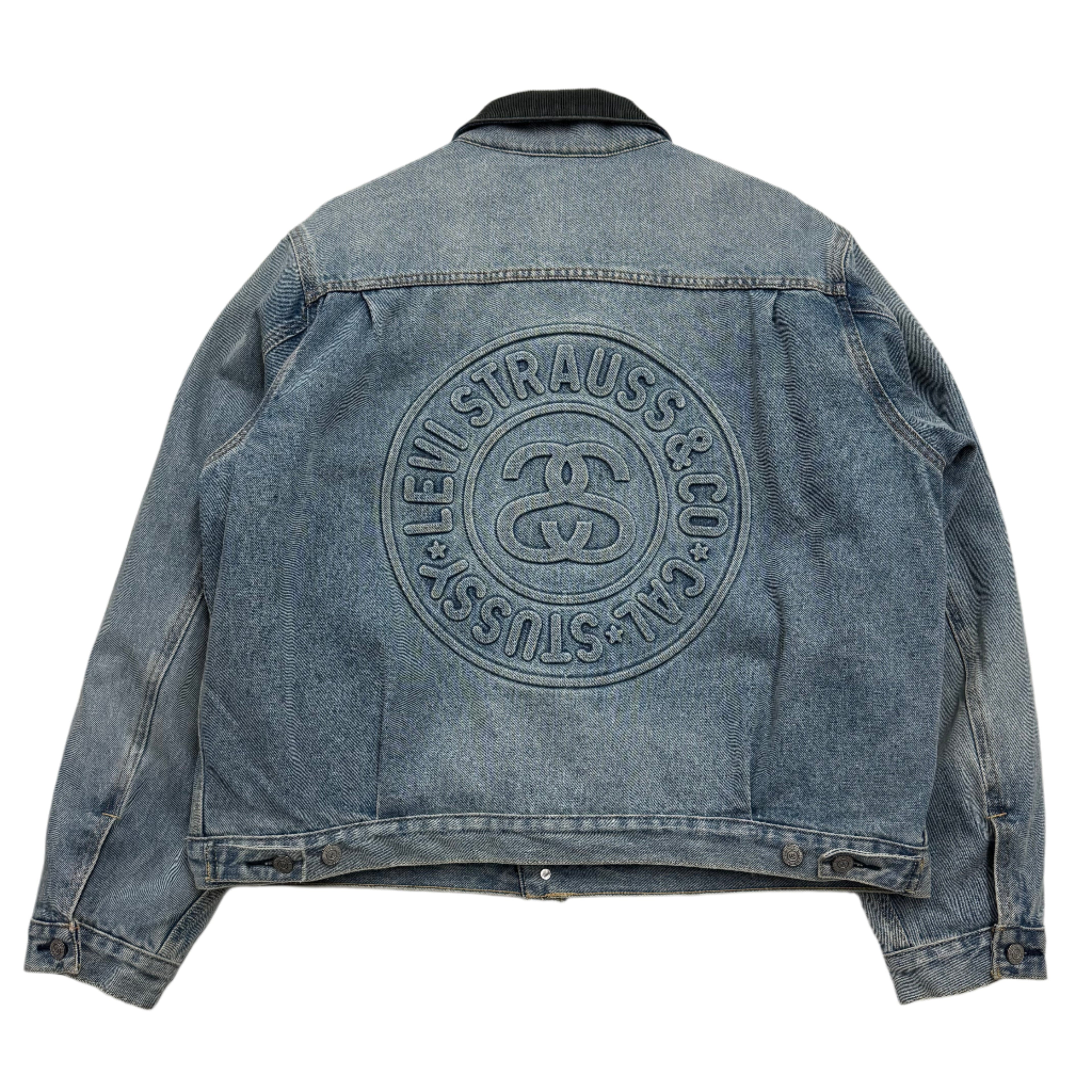 Stussy x Levi’s embossed praglad trucker jacket / Large