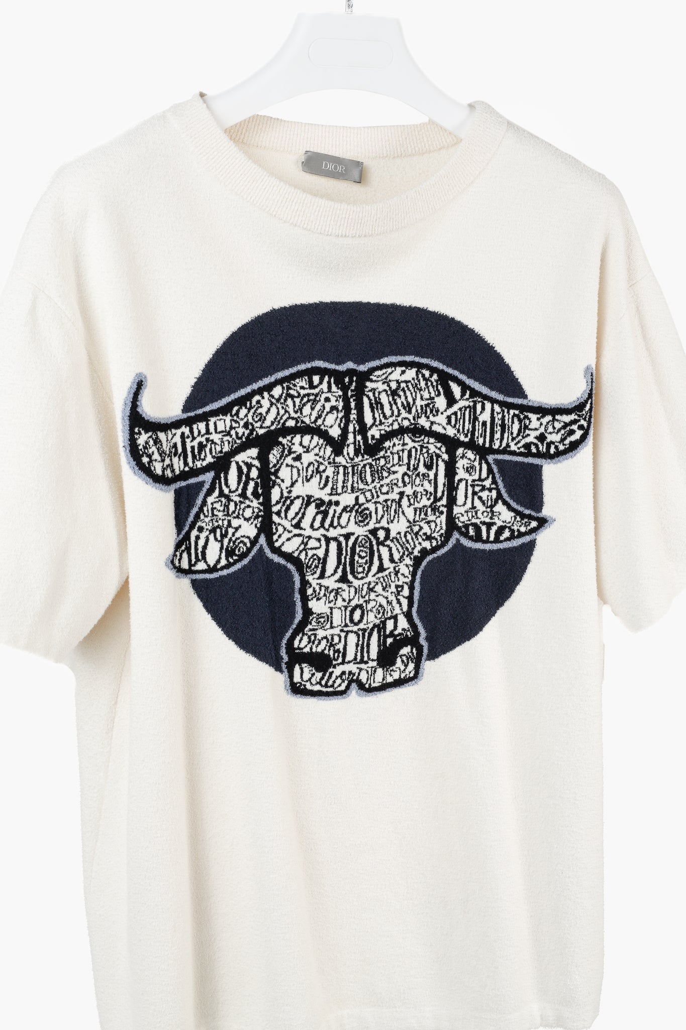 Dior x Stussy "Year of the Ox" Ivory Terry Cloth Graphic Tee