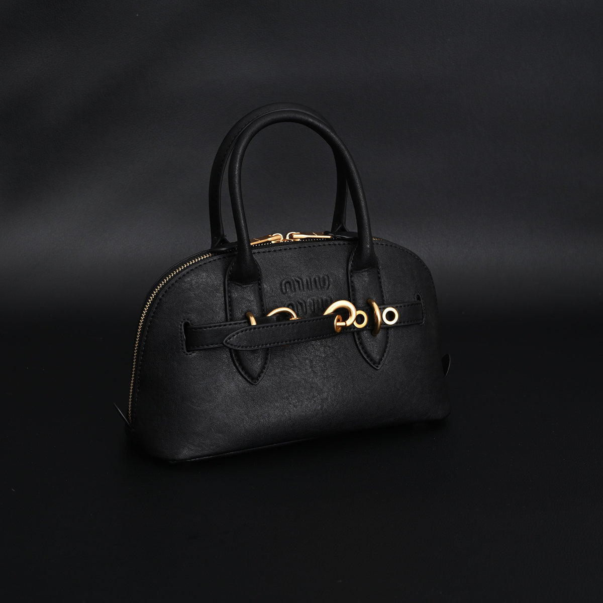 Miu Miu Black Leather Satchel Bag – Medium Structured Tote