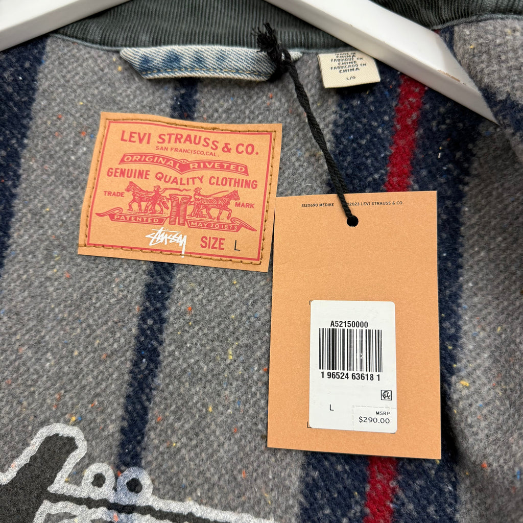Stussy x Levi’s embossed praglad trucker jacket / Large