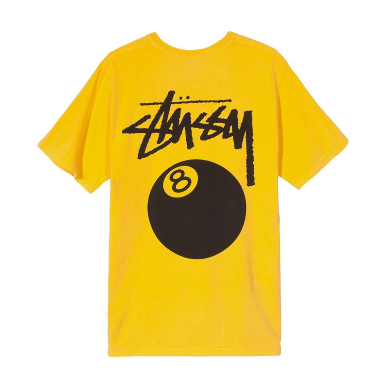 Stussy 8Ball Pigment Dyed Tee Gold