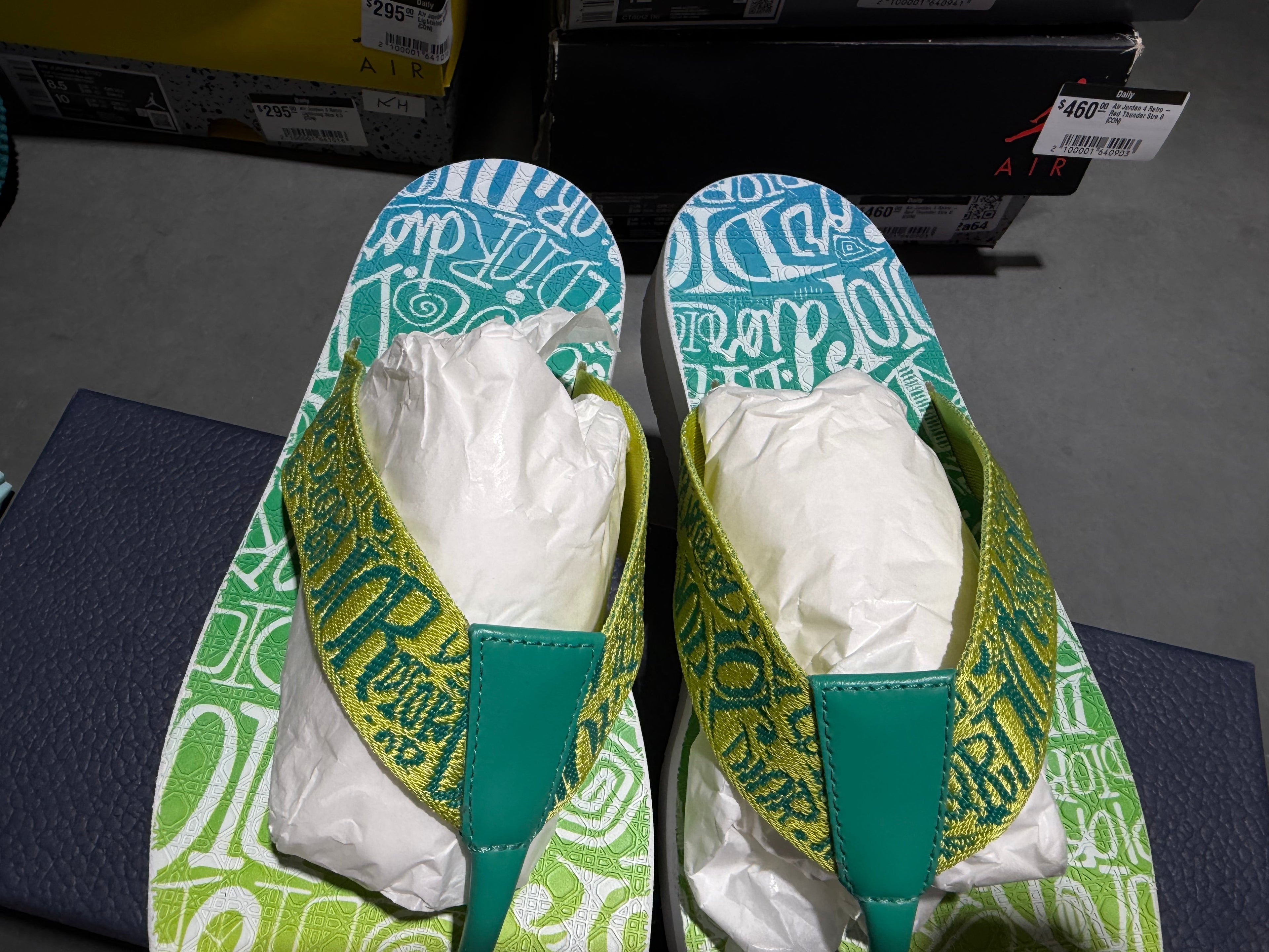 Dior x Stussy Slides - White/Green