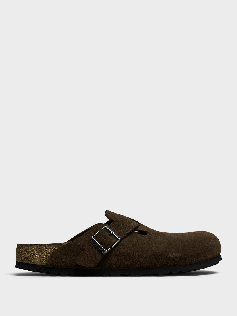 Boston Suede Narrow Soft Footbed Sandals in Carafe Tonal