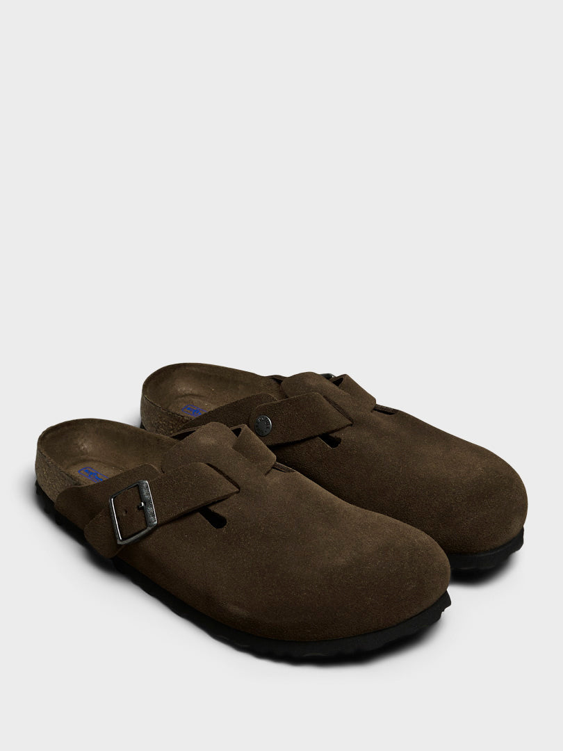 Boston Suede Narrow Soft Footbed Sandals in Carafe Tonal
