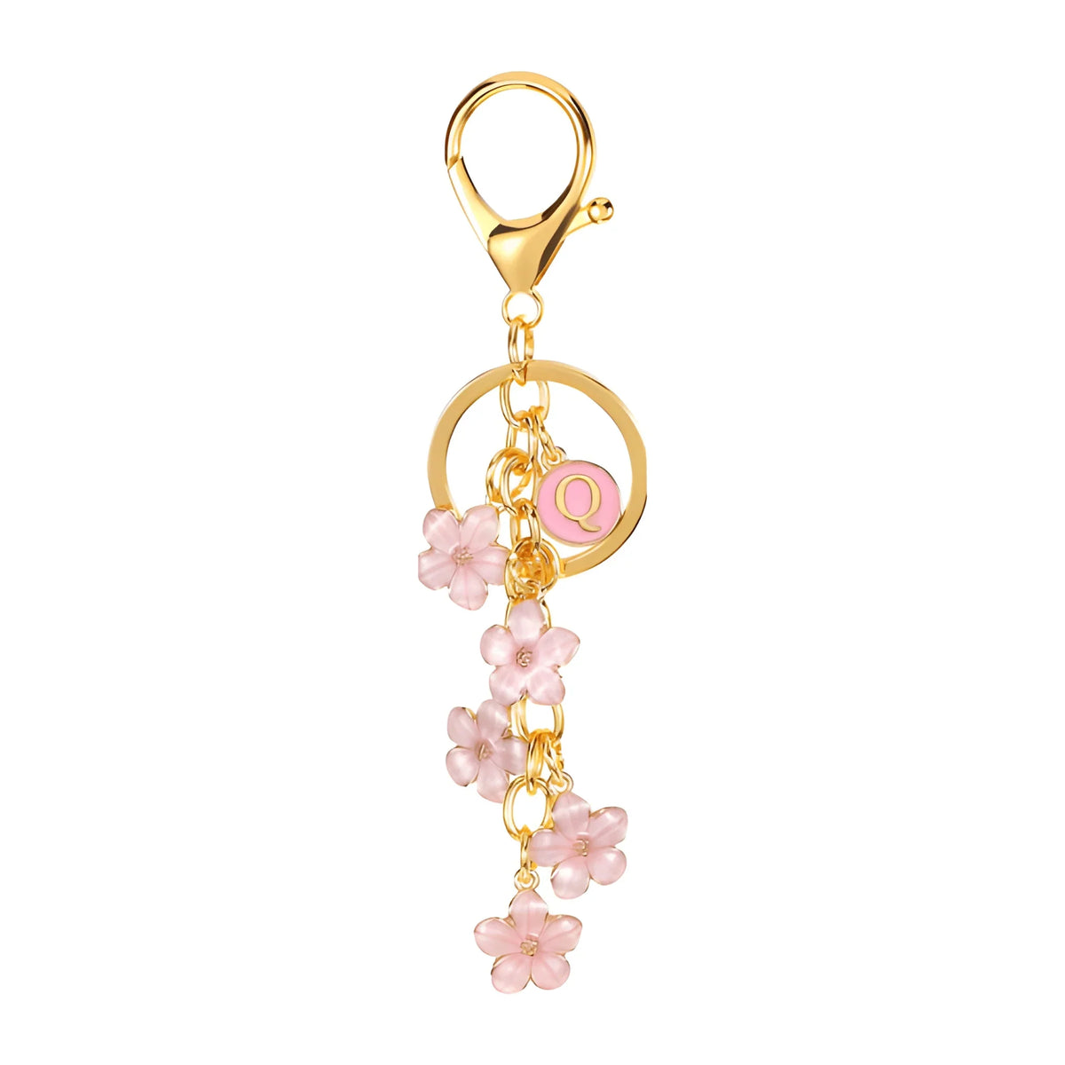Daisy Flower Initial Letter - Bag Charm (Pink)