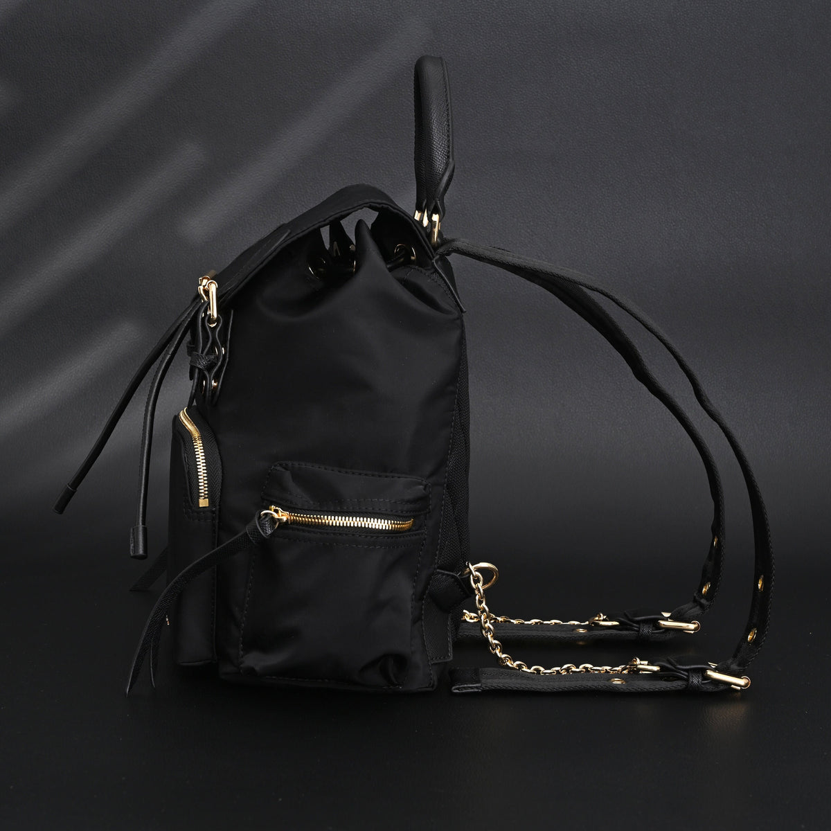 Burberry The Rucksack – Black Nylon & Leather Backpack with Gold-Tone Hardware