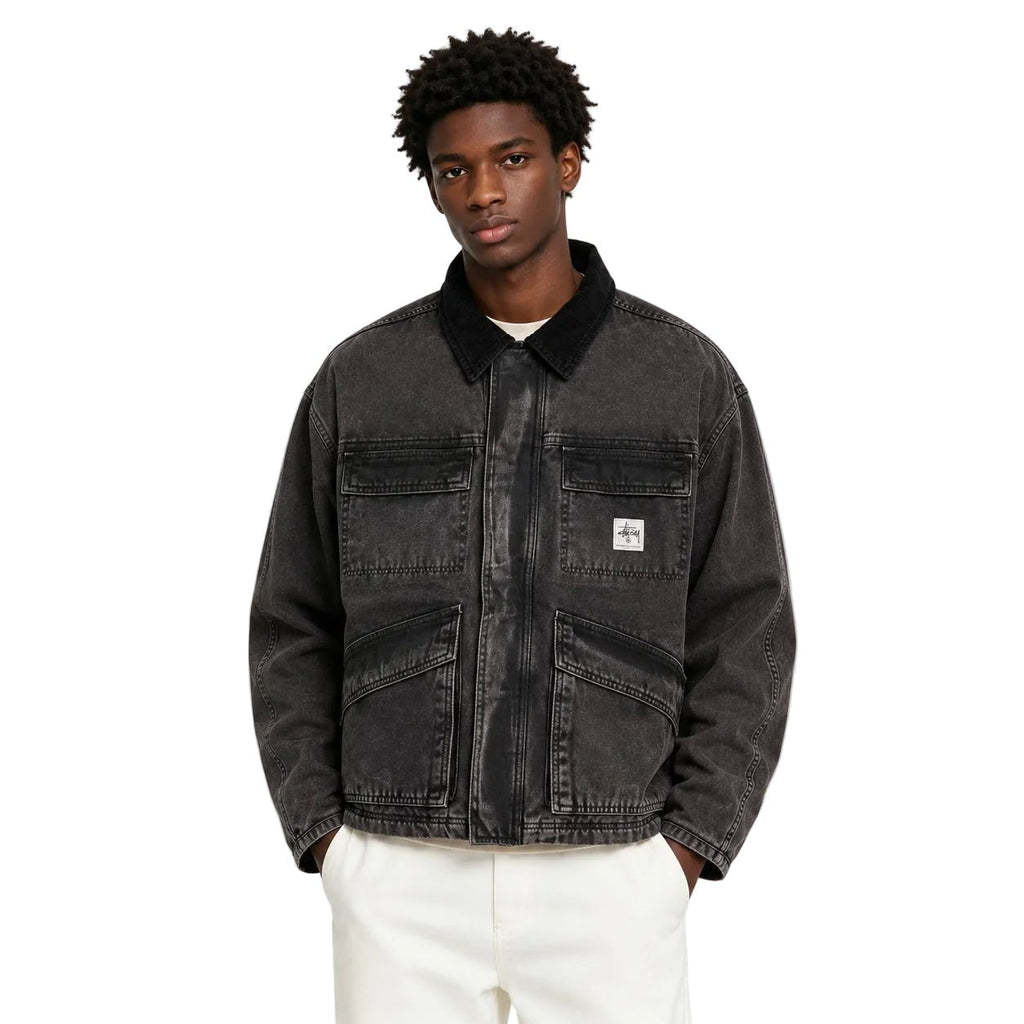 Stussy Washed Canvas Shop Jacket  Black