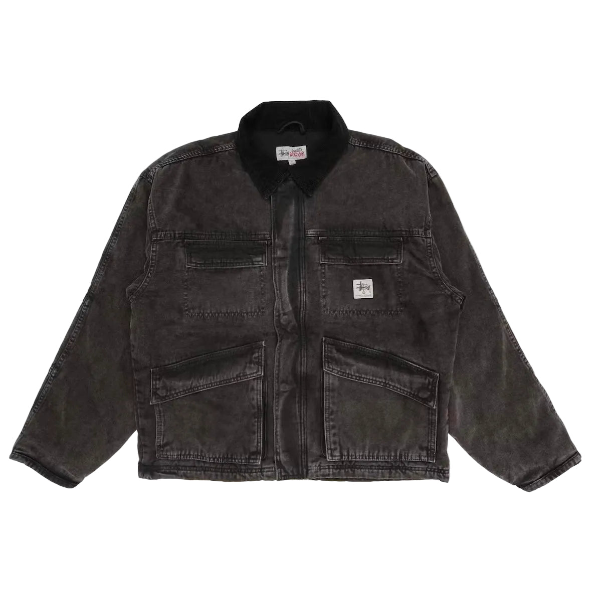 Stussy Washed Canvas Shop Jacket  Black