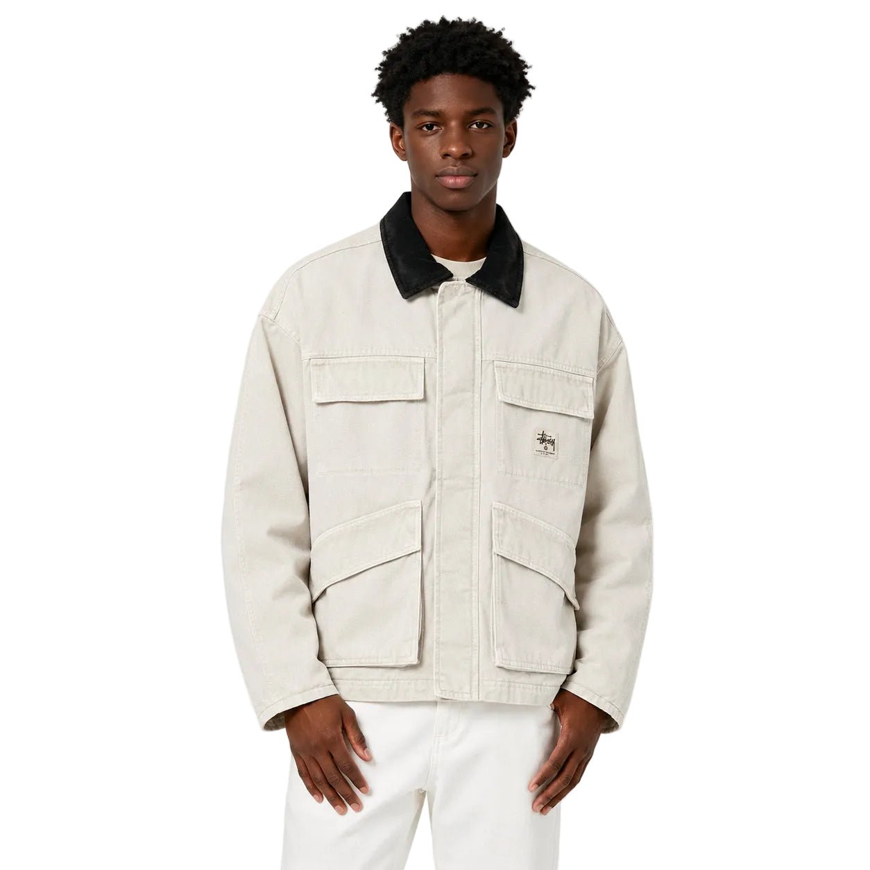 Stussy Washed Canvas Shop Jacket Bone